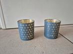 Blauwe waxinelichtje lichtjes houders, Ophalen of Verzenden, Zo goed als nieuw, Overige materialen, Minder dan 25 cm