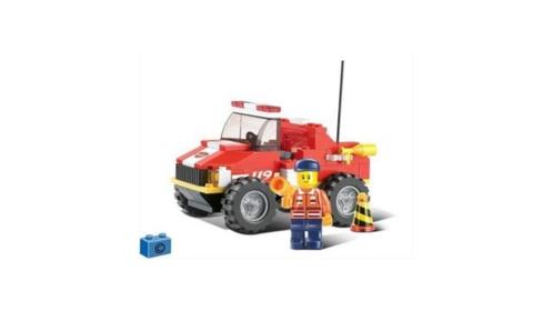 Sluban Fire Alarm M38-B0217 Brandweerjeep 118-delig, Kinderen en Baby's, Speelgoed | Bouwstenen, Nieuw, Overige merken, Verzenden