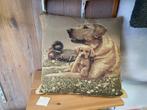 Sierkussen Labrador met puppie nieuw 40x40 cm, Ophalen of Verzenden, Nieuw, Vierkant