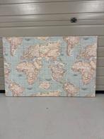Wereldkaart Print op Canvas/stof, Huis en Inrichting, Woonaccessoires | Schilderijen, Tekeningen en Foto's, Ophalen, 100 tot 125 cm