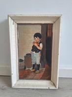 Oud schilderij jongen met appels, Ophalen of Verzenden