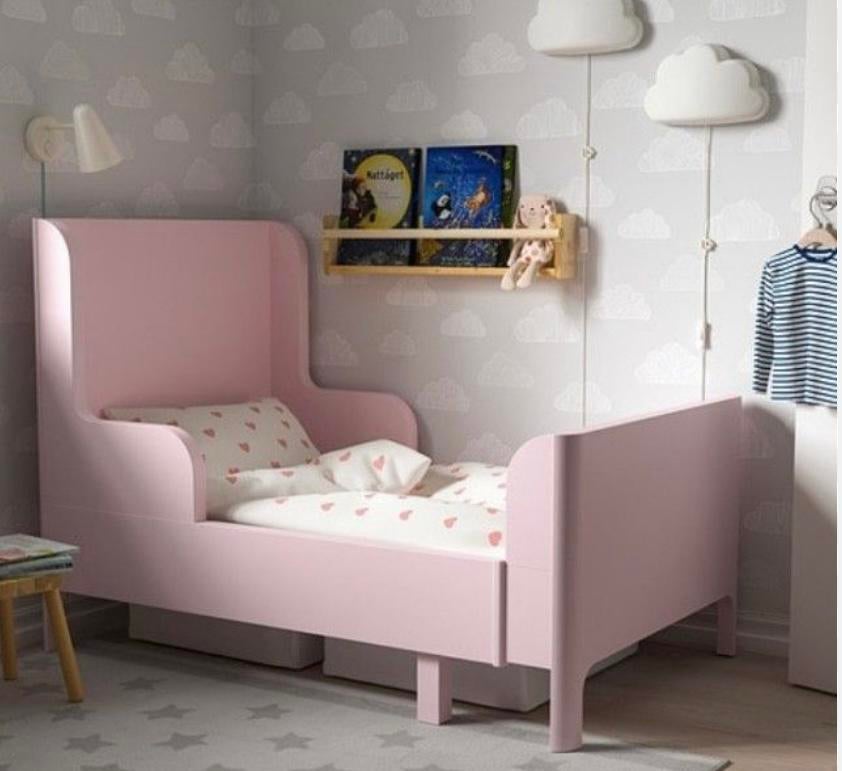 Ikea Busunge uitschuifbed / meegroei bed - roze, Ophalen, Gebruikt
