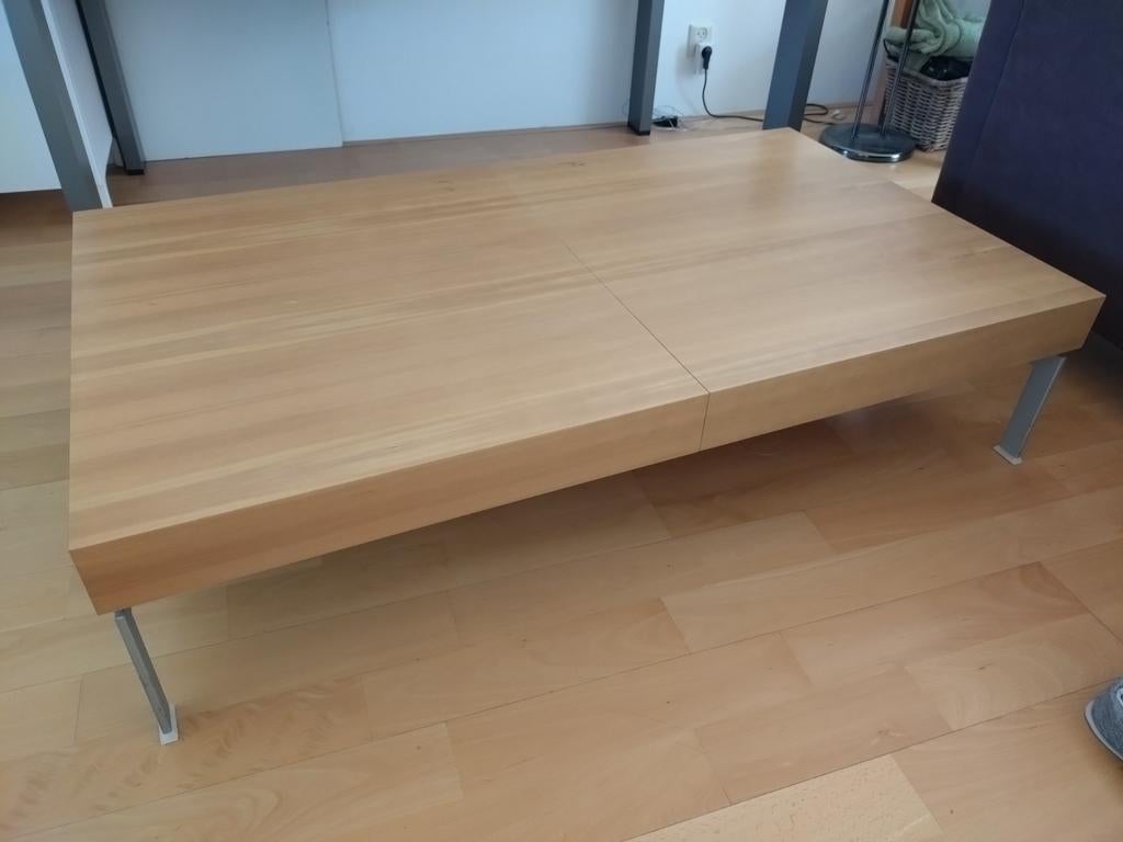 Leolux uitschuifbare salontafel, Huis en Inrichting, Ophalen, Gebruikt, 100 tot 150 cm, 50 tot 100 cm
