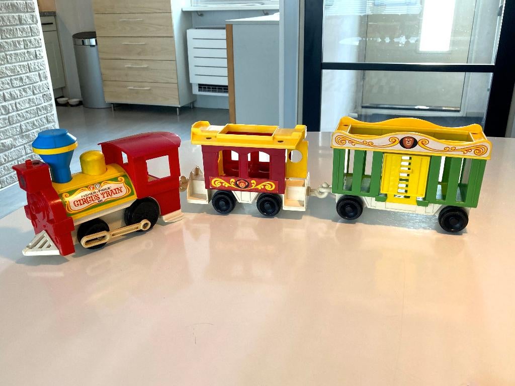 Vintage Fisher-Price Circus trein, jaren 70/80, Ophalen of Verzenden, Gebruikt, Speelset, Met geluid