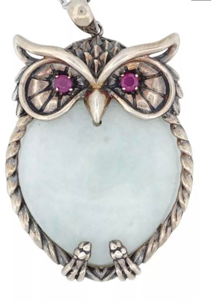 Collier met uil Zilver. 925, Verzenden, Zo goed als nieuw, Zilver