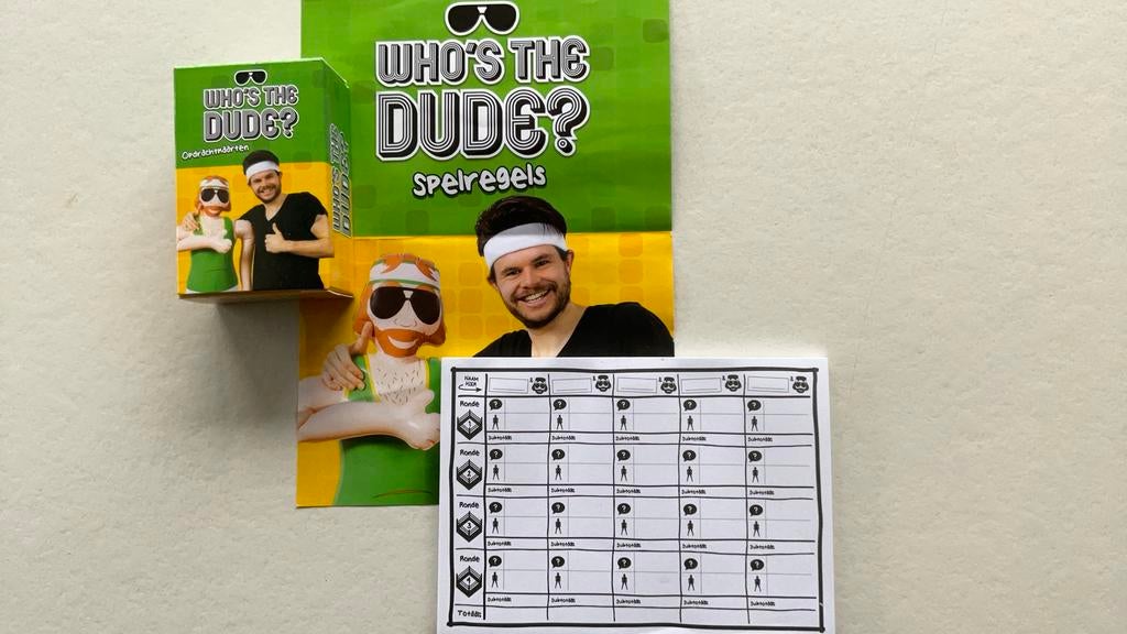 Who’s the Dude, Hobby en Vrije tijd, Gezelschapsspellen | Bordspellen, Vijf spelers of meer, Ophalen of Verzenden, Zo goed als nieuw