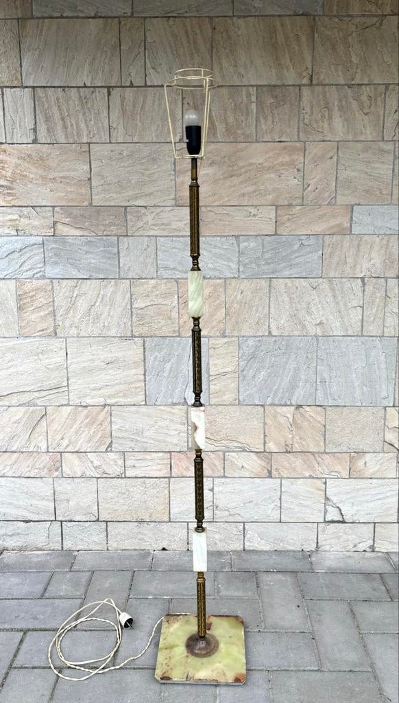 Vintage Staande Lamp met Marmeren Voet, Antiek en Kunst, Ophalen
