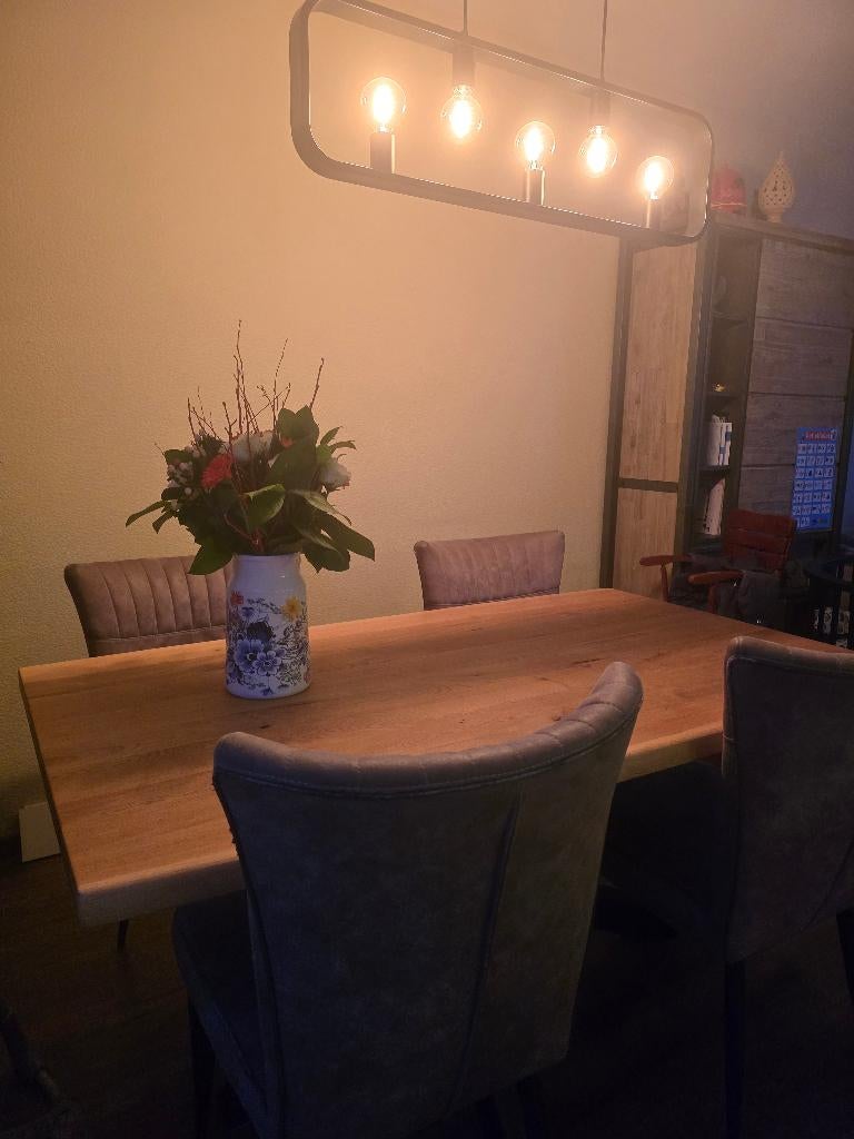 Teak eettafel, Huis en Inrichting, Tafels | Eettafels, Ophalen, Teakhout, 50 tot 100 cm, Zo goed als nieuw