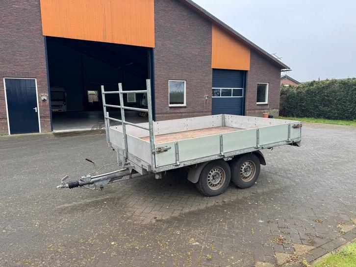 Tandemasser aanhanger wit kenteken (kipper), Auto diversen, Aanhangers en Bagagewagens, Gebruikt, Ophalen