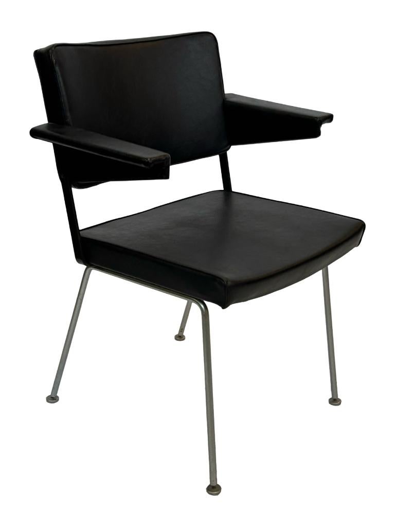 Vintage 4x Cordemeyer- Gispen - Stoel Model 1265, Huis en Inrichting, Stoelen, Gebruikt, Leer, Bruin, Vintage