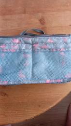 Toilettas grijs met flamingo's., Ophalen of Verzenden, Zo goed als nieuw, Grijs, Heer of Dame