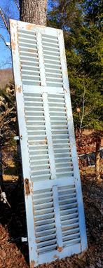 Frans Luik  Antiek Brocante Frankrijk Volet Pastelblauw, Ophalen