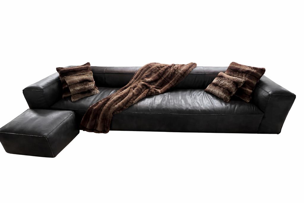 Timothy Oulton Designer Sofa & Pouf 3m85cm, Huis en Inrichting, Ophalen, Zo goed als nieuw, 75 tot 100 cm