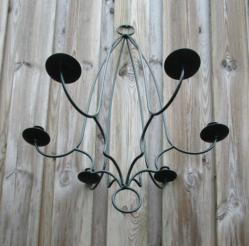 Mooie donker groene Kroonluchter voor kaarsen, Ophalen, Zo goed als nieuw, Kandelaar, Groen