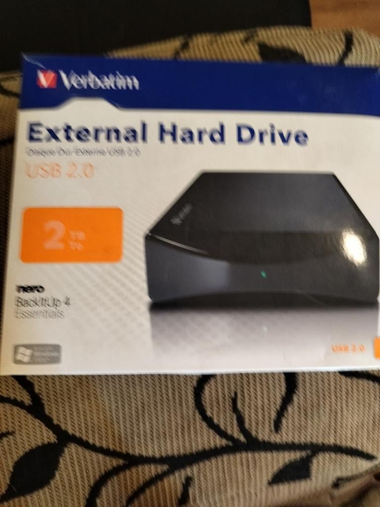Verbatim Externe Harde Schijf USB 2.0 - 2TB, Computers en Software, Harde schijven, 2TB, Server, HDD, Ophalen of Verzenden