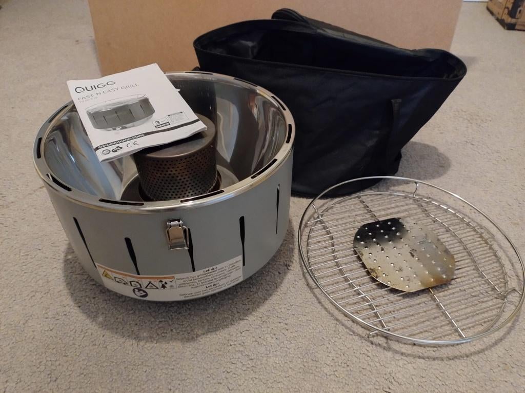 Quigg Houtskoolbarbecue, elektrische ventilatie, grill, Ophalen of Verzenden, Zo goed als nieuw, Overige merken