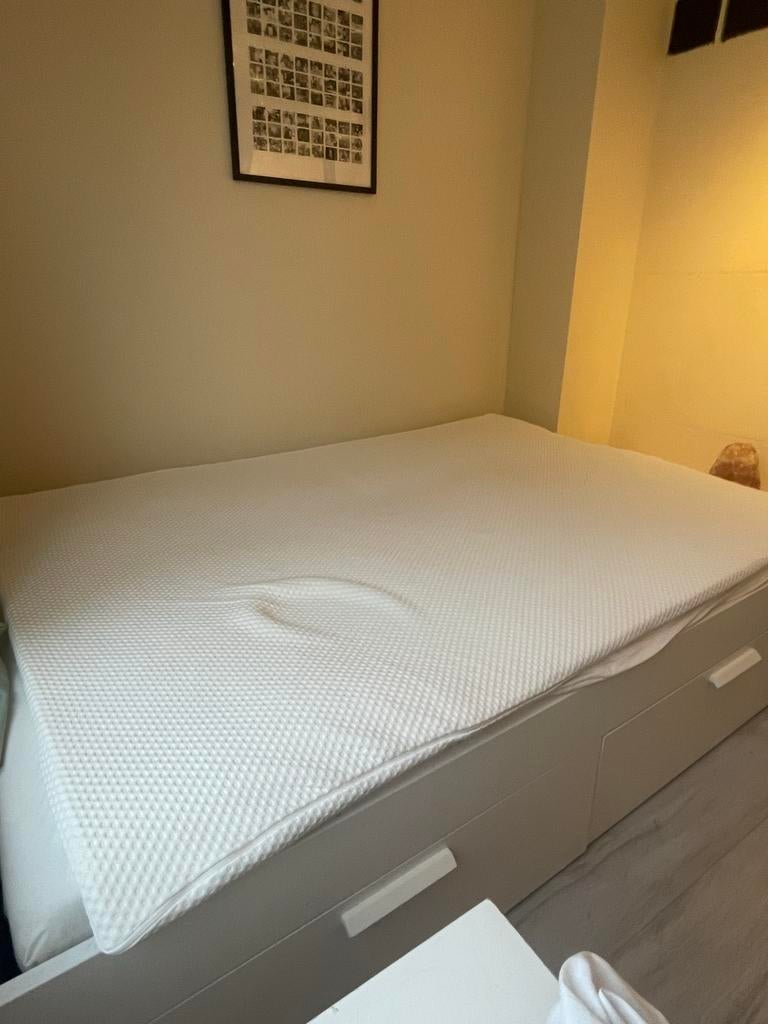 Ikea topper nordberget 140x200cm, Huis en Inrichting, Slaapkamer | Matrassen en Bedbodems, Zo goed als nieuw, Twijfelaar, Matras