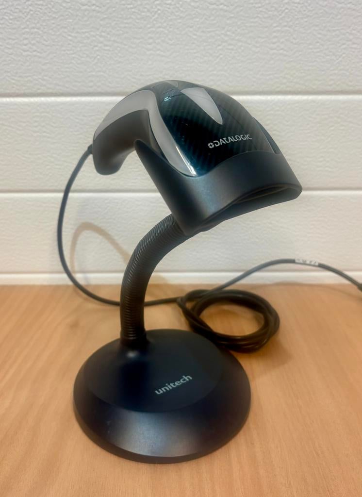 Datalogic Heron HD3130 Barcodescanner + Houder, Computers en Software, Scanners, Ophalen of Verzenden, Zo goed als nieuw, Barcodescanner