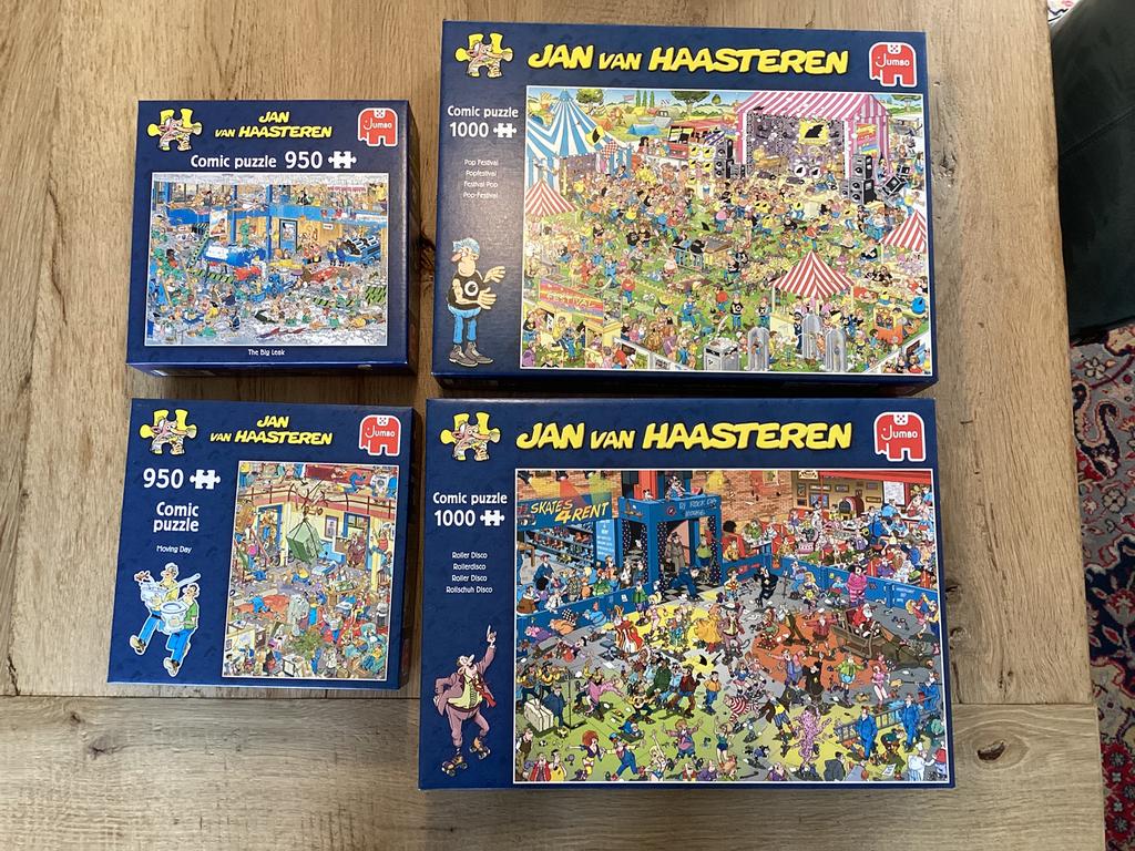 Puzzels van Jan van Haasteren, Hobby en Vrije tijd, Denksport en Puzzels, Ophalen, 500 t/m 1500 stukjes, Zo goed als nieuw