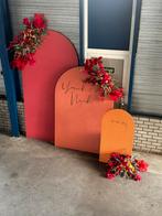 Bruiloft deco photowall backdrop incl. bloemen, Ophalen of Verzenden, Zo goed als nieuw, Geboorte of Huwelijk