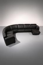 De Sede Modular Mid-Century Leather Sofa in Black Swiss Icon, Design icon, Hoekbank, 300 cm of meer, 75 tot 100 cm