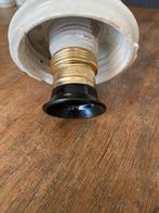 Vintage Porseleinen Stallamp met Origineel Glas, Ophalen of Verzenden