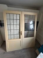 Glas in lood deuren openslaand (stomp), Ophalen, Gebruikt, 80 tot 100 cm, Binnendeur