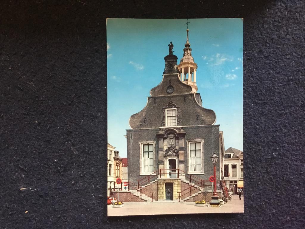 Oude Ansichtkaart Stadhuis Schiedam - Gelopen, Ophalen of Verzenden, 1960 tot 1980, Gelopen, Zuid-Holland