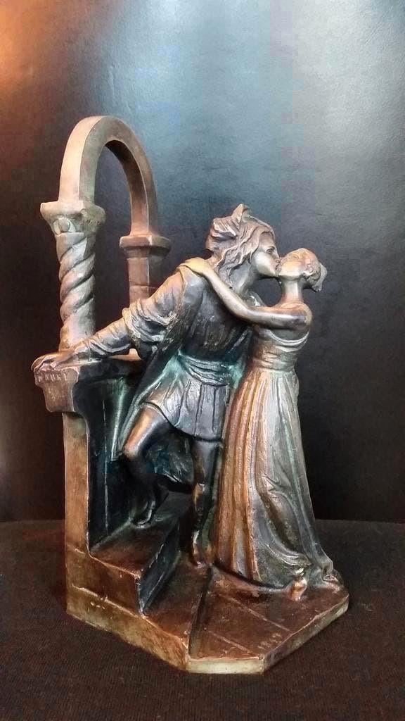 Antiek bronzen beeld Jean-Jacques Pradier, Ophalen of Verzenden, Brons