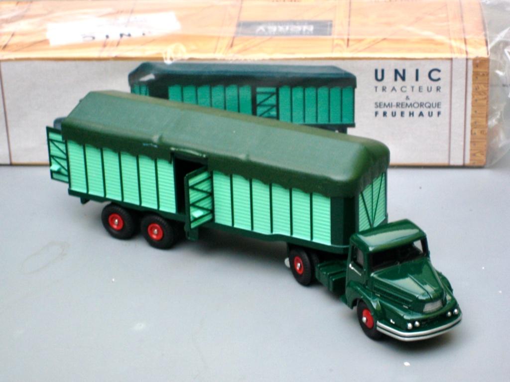Unic truck met Frühauf oplegger met kap Norev 1:43, Ophalen of Verzenden, Nieuw, Bus of Vrachtwagen, Norev