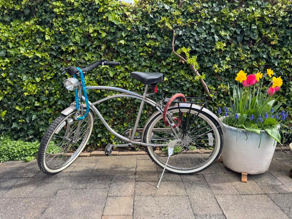 Cruiser, vintage, opknapper, beach chopper, zilver, Fietsen en Brommers, Fietsen | Cruisers en Lowriders, Ophalen, Gebruikt, Staal