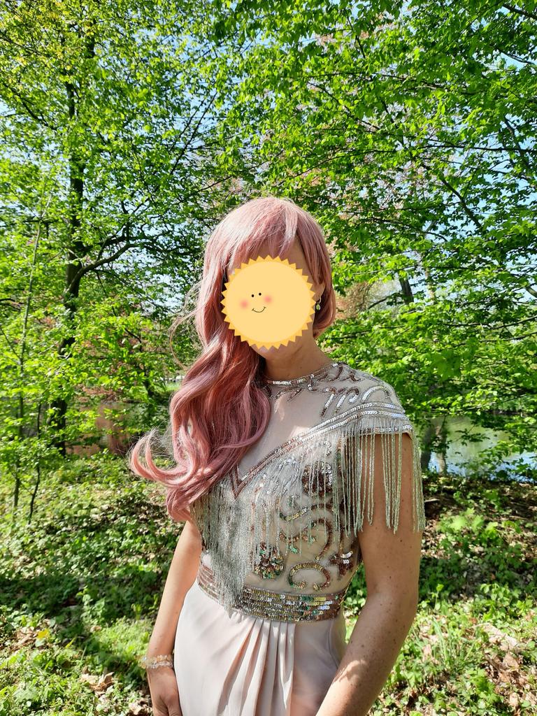 Avondjurk pailletten, kraaltjes (Lace & Beads), Maat 38/40 (M), Ophalen of Verzenden, Zo goed als nieuw, Roze