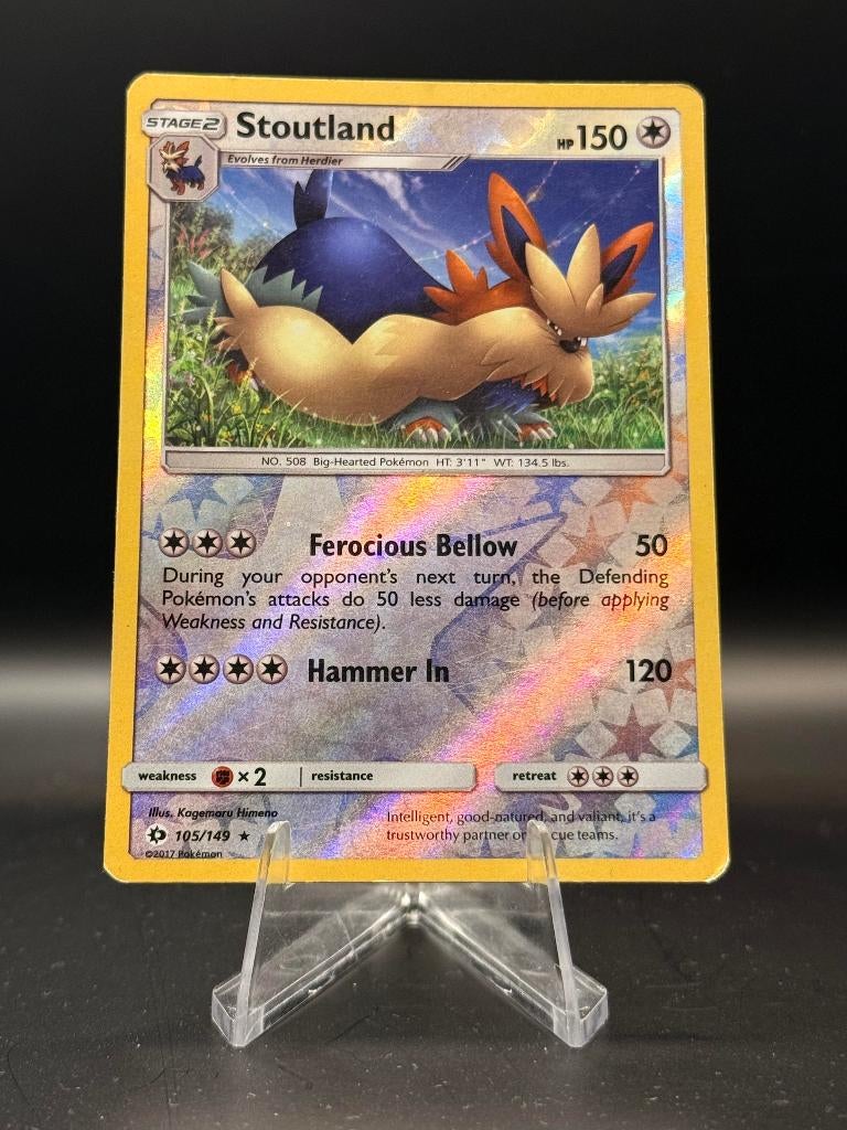 Stoutland (Reverse 105/149 ) | Pokémon | Engels | LP, Ophalen of Verzenden, Zo goed als nieuw, Losse kaart, Foil