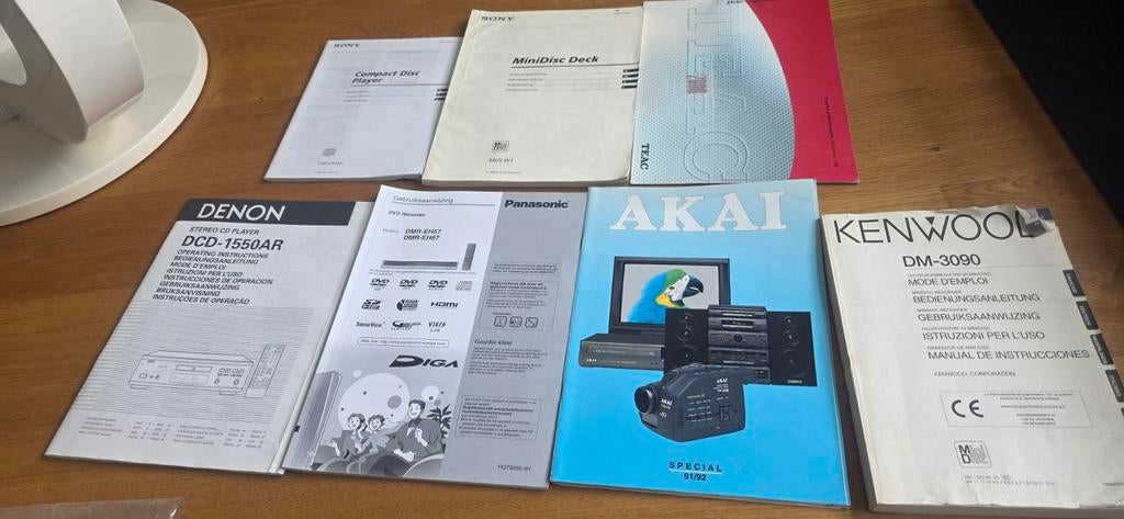 Folders  handleidingen  TEAC AKAI KENWOOD DENON SONY PANASON, Ophalen of Verzenden