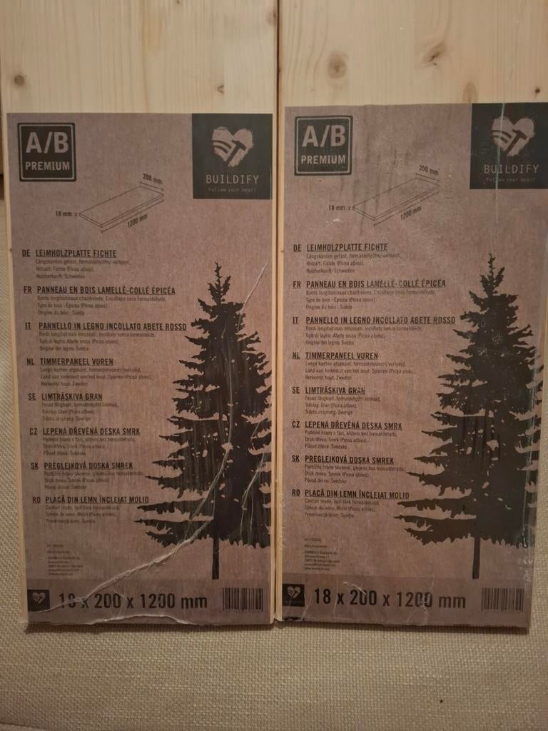 Timmerpanelen Vuren 2 stuks, Minder dan 25 mm, Nieuw, Ophalen of Verzenden, Plank