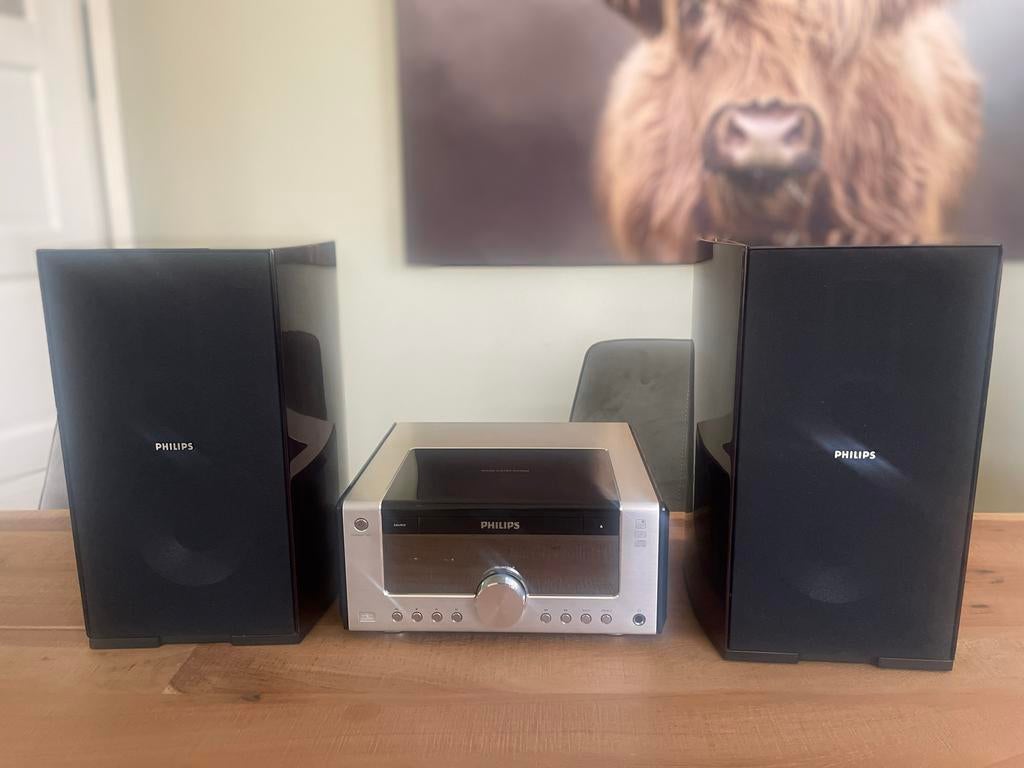 Philips microset MCM906 met MCD908 luidsprekers, Ophalen, Philips, Zo goed als nieuw, Microset