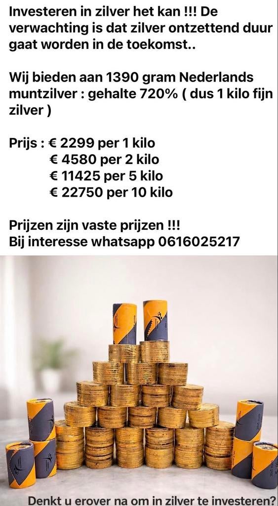 Nederlands muntzilver 720% gehalte, Postzegels en Munten, Munten | Nederland, Zilver, Koningin Wilhelmina, Losse munt, Overige waardes