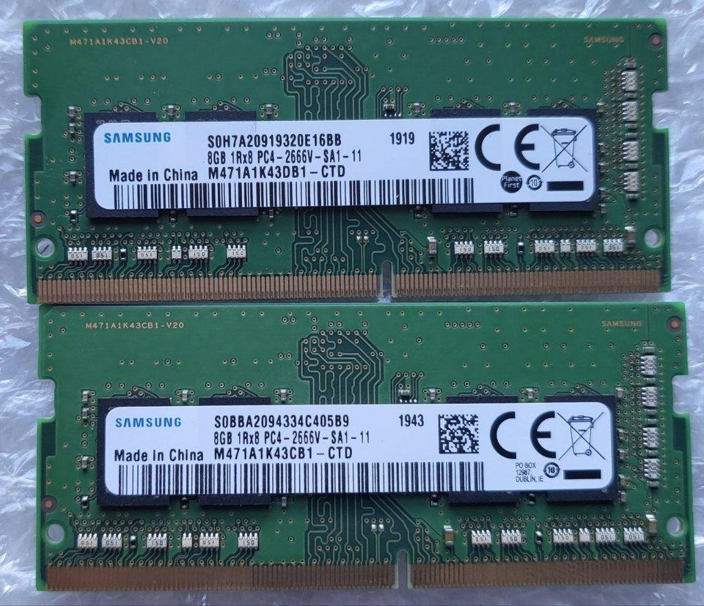 Samsung DDR4 SODIMM 16GB (2 x 8gb), Computers en Software, RAM geheugen, DDR4, Ophalen of Verzenden, Zo goed als nieuw, Laptop