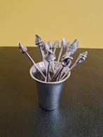 Vintage verzilverde lepeltjes en vorkjes schelp van Shell, Ophalen of Verzenden