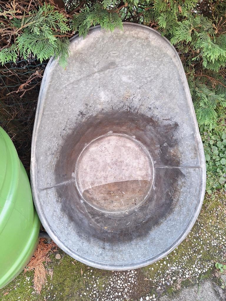 Vintage zinken zitbad - Ideaal als plantenbak, Antiek en Kunst, Ophalen of Verzenden