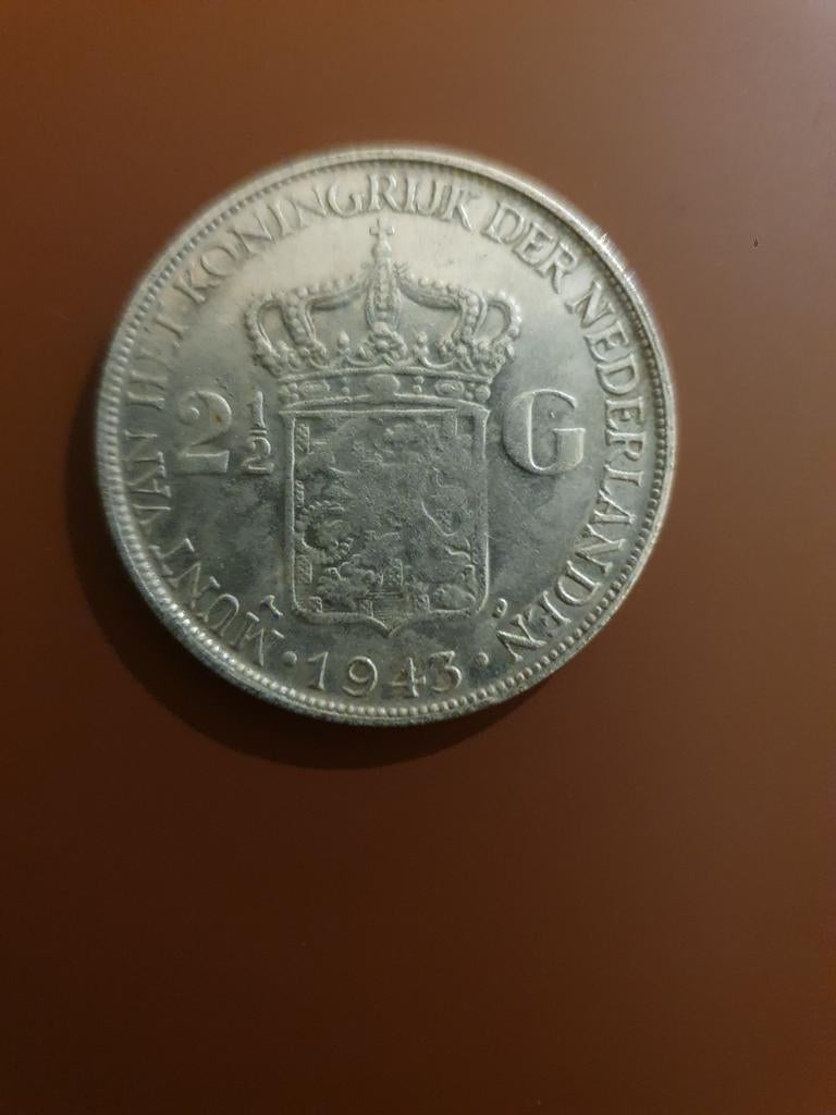 Wilhelmina rijksdaalder 1943  vals, Postzegels en Munten, Munten | Nederland, Ophalen of Verzenden, Koningin Wilhelmina, 2½ gulden