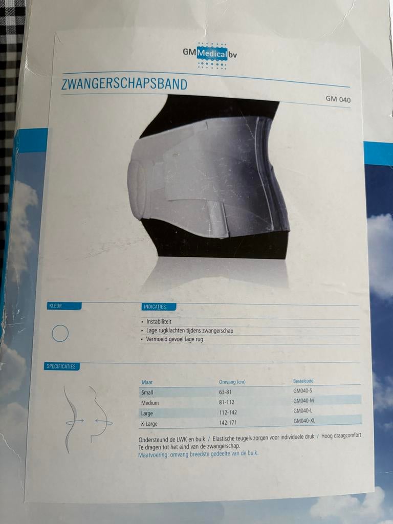 GM Medical Zwangerschapsband - Maat L, Kleding | Dames, Positiekleding, Overige typen, Wit, Maat 42/44 (L), Ophalen of Verzenden