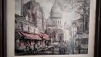 Vintage print reproductie Paris Place du Tertre Montmartre, Ophalen of Verzenden