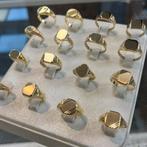 14 karaat gouden ringen heren ring zegelring, Ophalen of Verzenden, Zo goed als nieuw, Goud, Dame