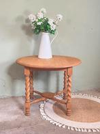 Eiken antiek tafeltje bijzettafeltje stoer sober salontafel, Overige materialen, Gebruikt, Rond, Brocante antiek vintage landelijk hoffz sober cottage