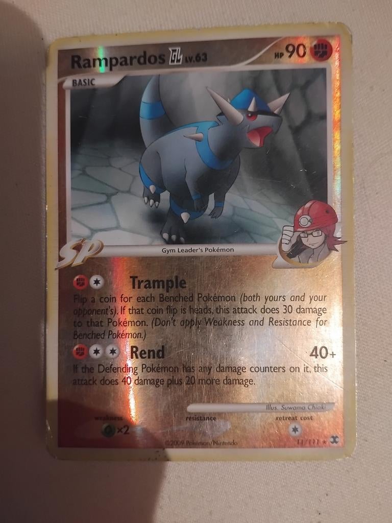 Rampardos GL LV.63 Pokémon Kaart - SP Gym Leader's Pokémon, Ophalen of Verzenden, Gebruikt, Losse kaart, Foil