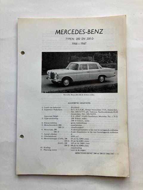 Vraagbaak Mercedes     typen  200 en 200 D     1966 - 1967, Auto diversen, Handleidingen en Instructieboekjes, Ophalen of Verzenden
