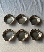 Vintage Frans design RVS schelpvormige schaaltjes set van 6, Ophalen, Overige materialen, Overige stijlen, Schaal of Schalen