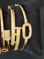 Gouden kleur Armbanden Set met Steentjes, Sieraden, Tassen en Uiterlijk, Armbanden, Overige materialen, Met strass, Nieuw, Ophalen of Verzenden