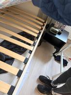 Wit metalen kinderbed met hartjes, inclusief lattenbodem, Gebruikt, 70 tot 85 cm, Ophalen of Verzenden, Lattenbodem